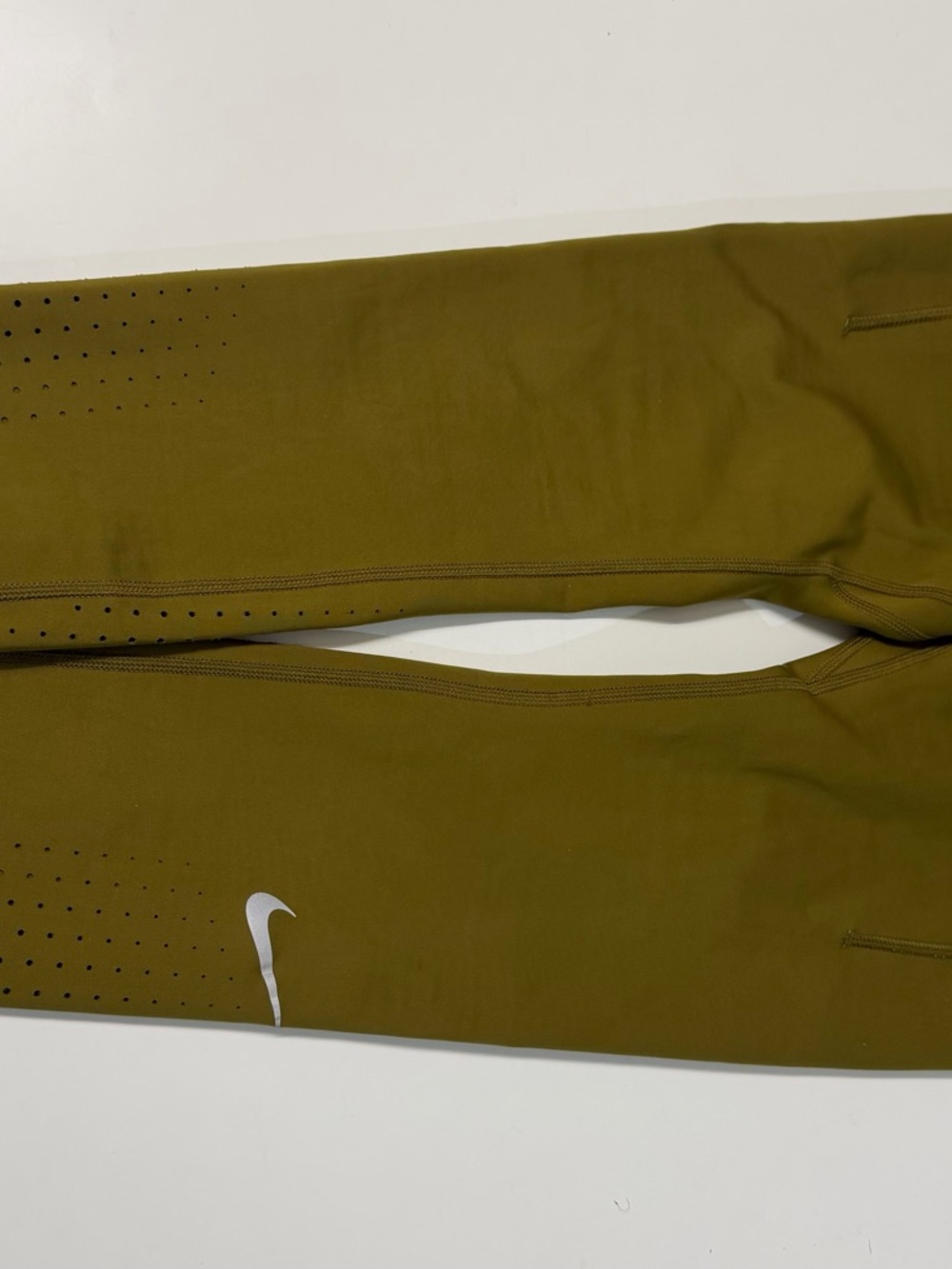 Nike Olive Green Leggings with White Swoosh